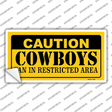 Caution Cowboys Novelty Sticker Decal