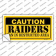 Caution Raiders Novelty Sticker Decal