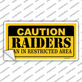 Caution Raiders Novelty Sticker Decal