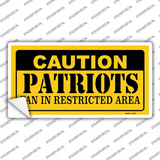 Caution Patriots Novelty Sticker Decal