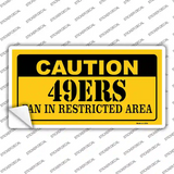 Caution 49ers Novelty Sticker Decal