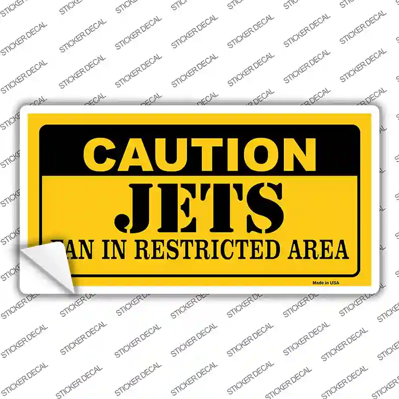 Caution Jets Novelty Sticker Decal
