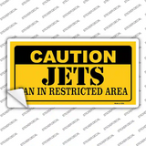 Caution Jets Novelty Sticker Decal