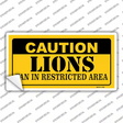 Caution Lions Novelty Sticker Decal
