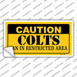 Caution Colts Novelty Sticker Decal