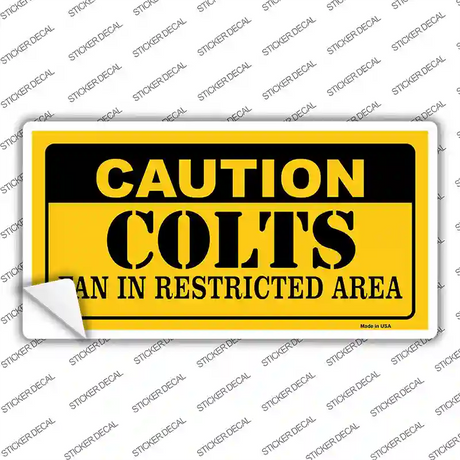 Caution Colts Novelty Sticker Decal