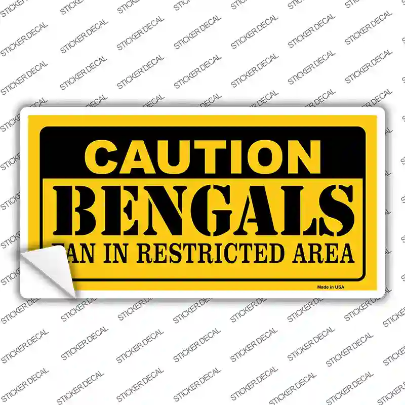 Caution Bengals Novelty Sticker Decal