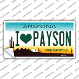 I Love Payson Arizona Novelty Sticker Decal