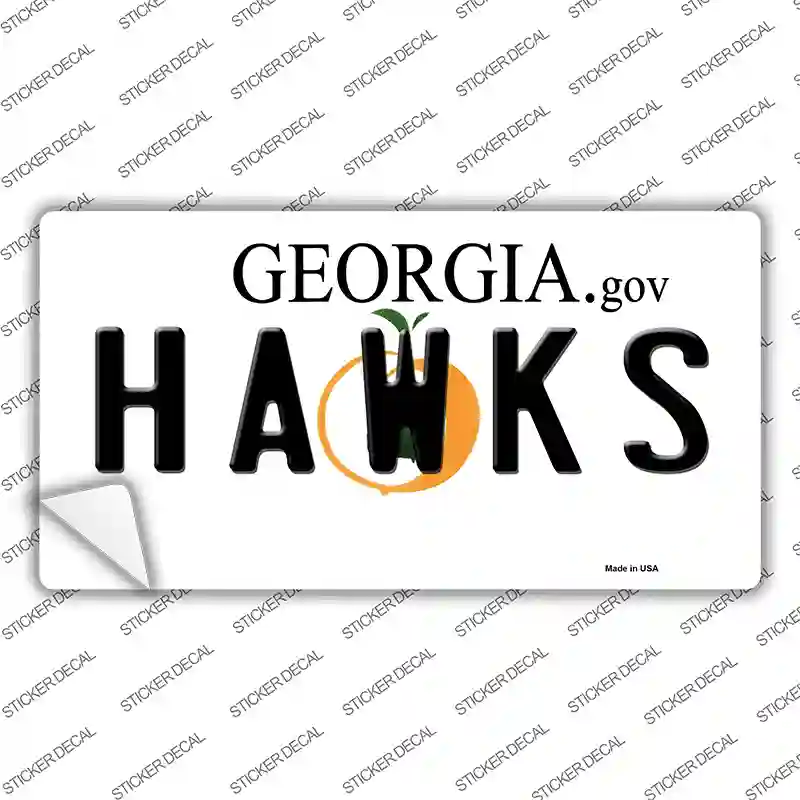Hawks Georgia State Novelty Sticker Decal