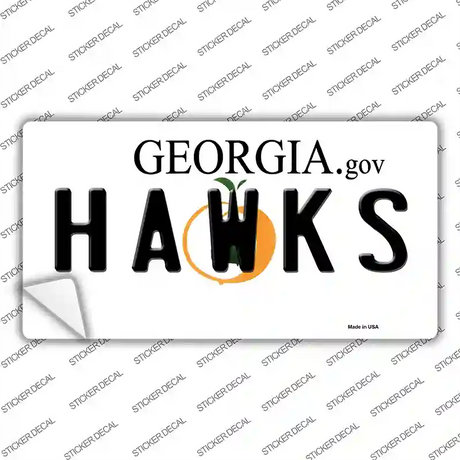 Hawks Georgia State Novelty Sticker Decal