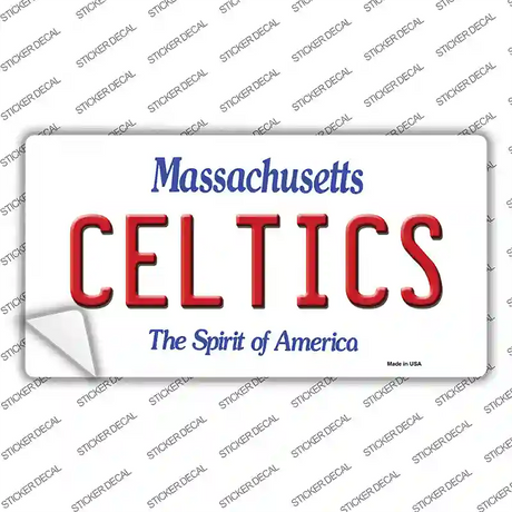 Celtics Massachusetts State Novelty Sticker Decal