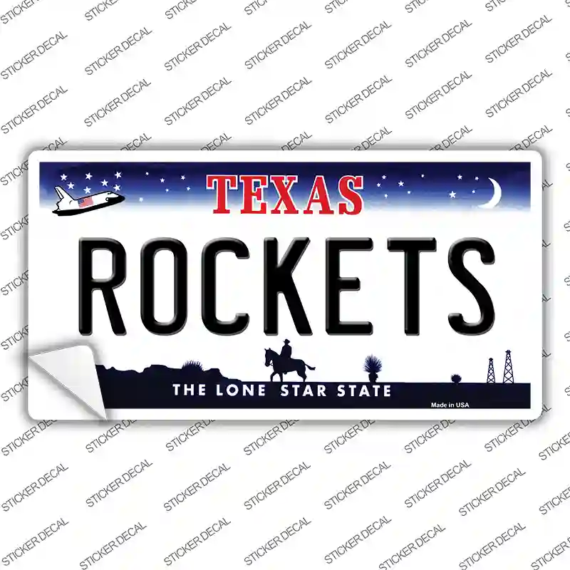 Rockets Texas State Novelty Sticker Decal