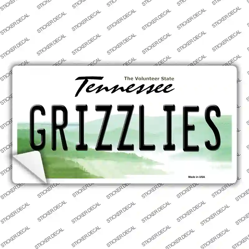 Grizzlies Tennessee State Novelty Sticker Decal