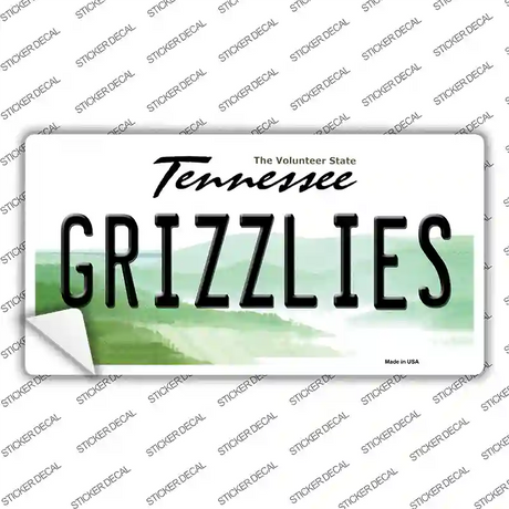 Grizzlies Tennessee State Novelty Sticker Decal
