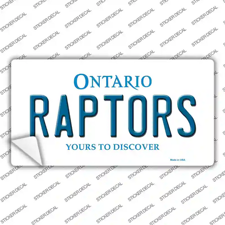 Raptors Ontario State Novelty Sticker Decal