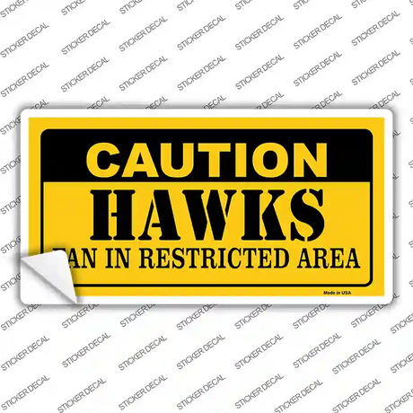 Caution Hawks Fan Novelty Sticker Decal
