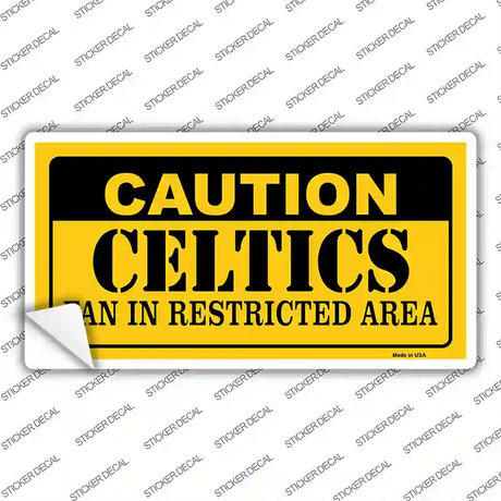 Caution Celtics Fan Novelty Sticker Decal