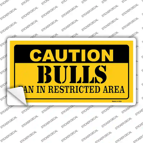 Caution Bulls Fan Novelty Sticker Decal