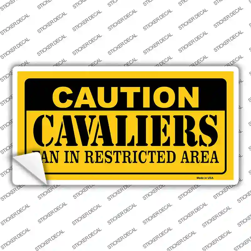 Caution Cavaliers Fan Novelty Sticker Decal
