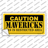 Caution Mavericks Fan Novelty Sticker Decal