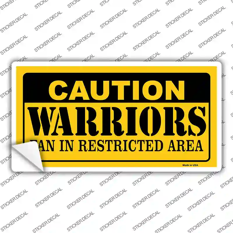 Caution Warriors Fan Novelty Sticker Decal