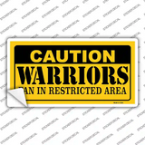Caution Warriors Fan Novelty Sticker Decal
