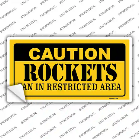 Caution Rockets Fan Novelty Sticker Decal