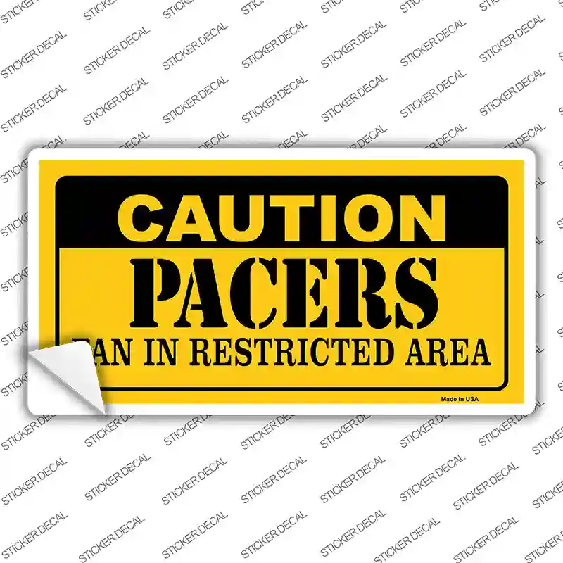 Caution Pacers Novelty Sticker Decal