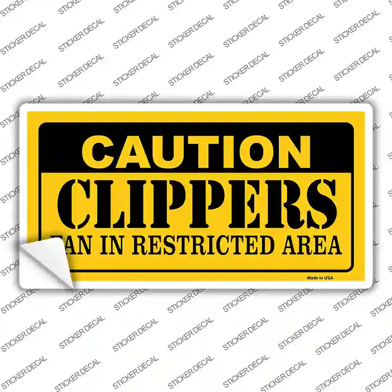 Caution Clippers Fan Novelty Sticker Decal