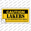 Caution Lakers Fan Novelty Sticker Decal