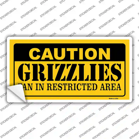 Caution Grizzlies Fan Novelty Sticker Decal