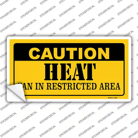Caution Heat Fan Novelty Sticker Decal