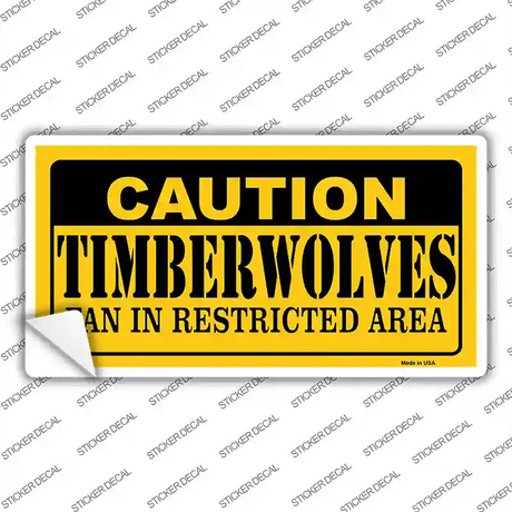 Caution Timberwolves Fan Novelty Sticker Decal