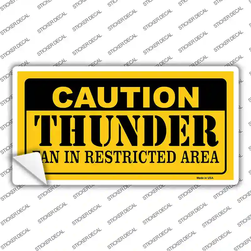 Caution Thunder Fan Novelty Sticker Decal