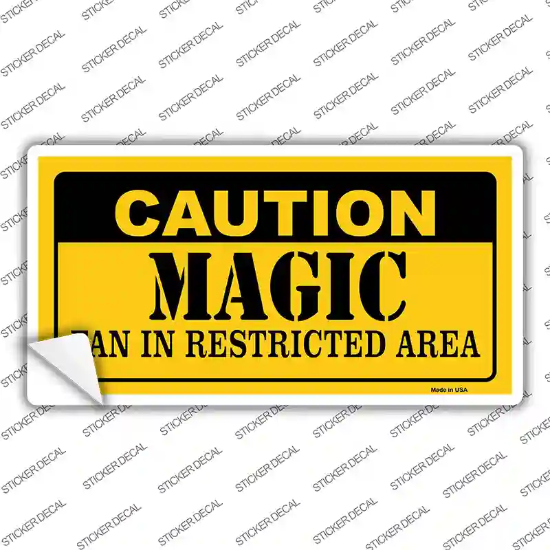 Caution Magic Fan Novelty Sticker Decal