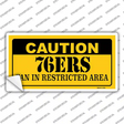 Caution 76ers Fan Novelty Sticker Decal