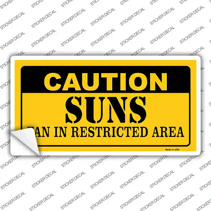 Caution Suns Fan Novelty Sticker Decal