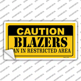Caution Blazers Fan Novelty Sticker Decal