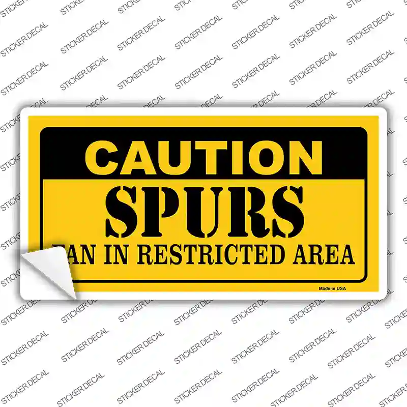 Caution Spurs Fan Novelty Sticker Decal