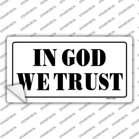 In God We Trust White Novelty Sticker Decal