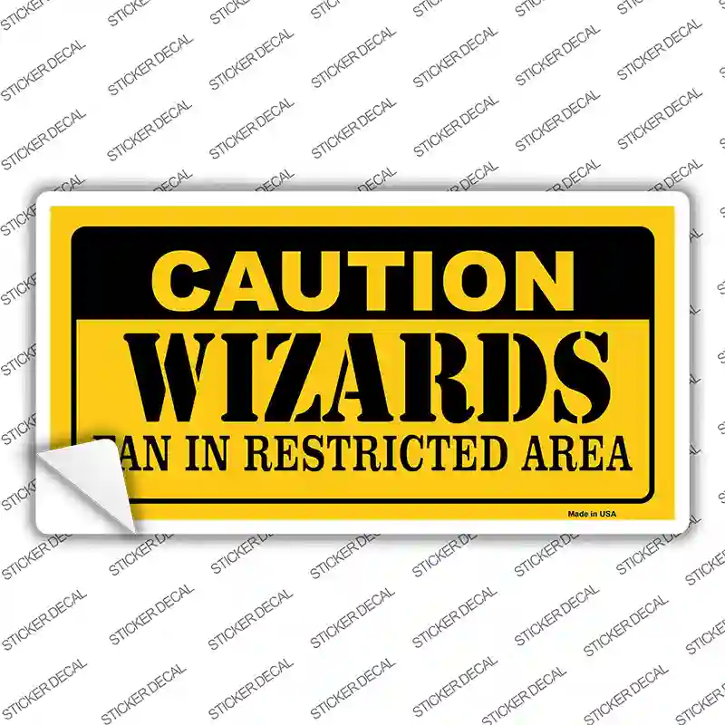 Caution Wizards Fan Novelty Sticker Decal