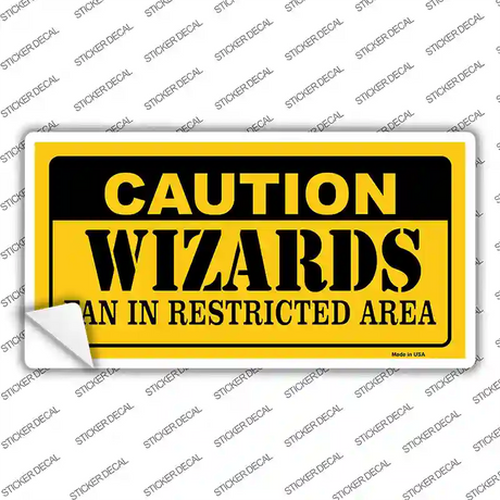 Caution Wizards Fan Novelty Sticker Decal