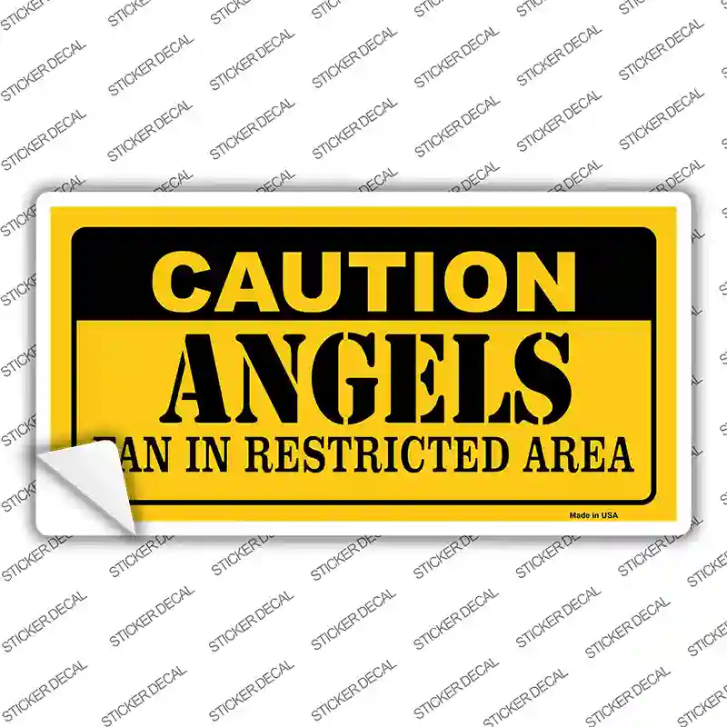 Caution Angels Fan Novelty Sticker Decal