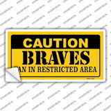 Caution Braves Fan Novelty Sticker Decal