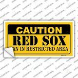 Caution Red Sox Fan Novelty Sticker Decal