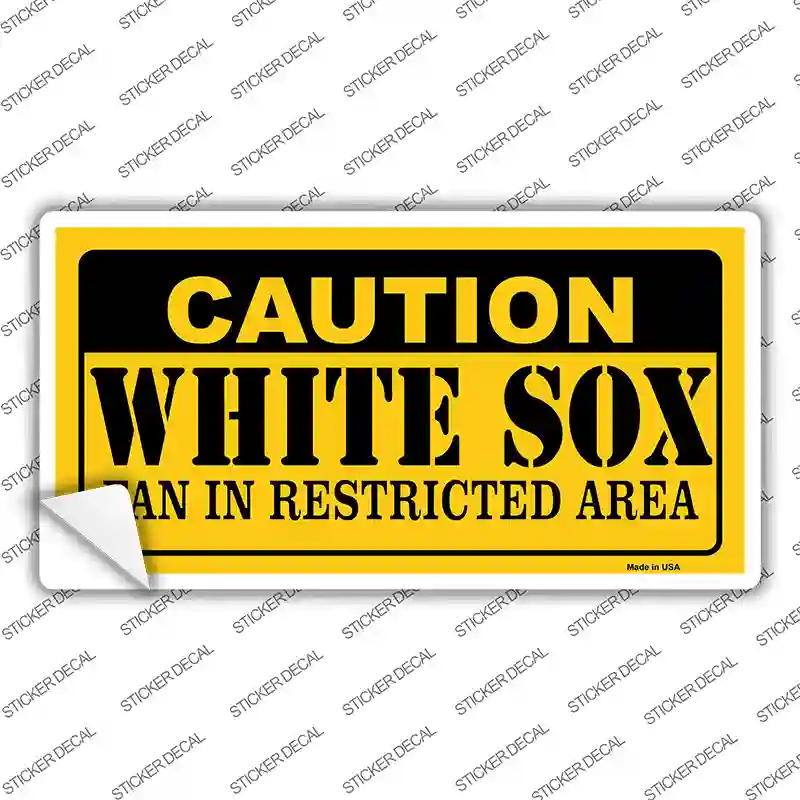 Caution White Sox Fan Novelty Sticker Decal