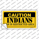 Caution Indians Fan Novelty Sticker Decal