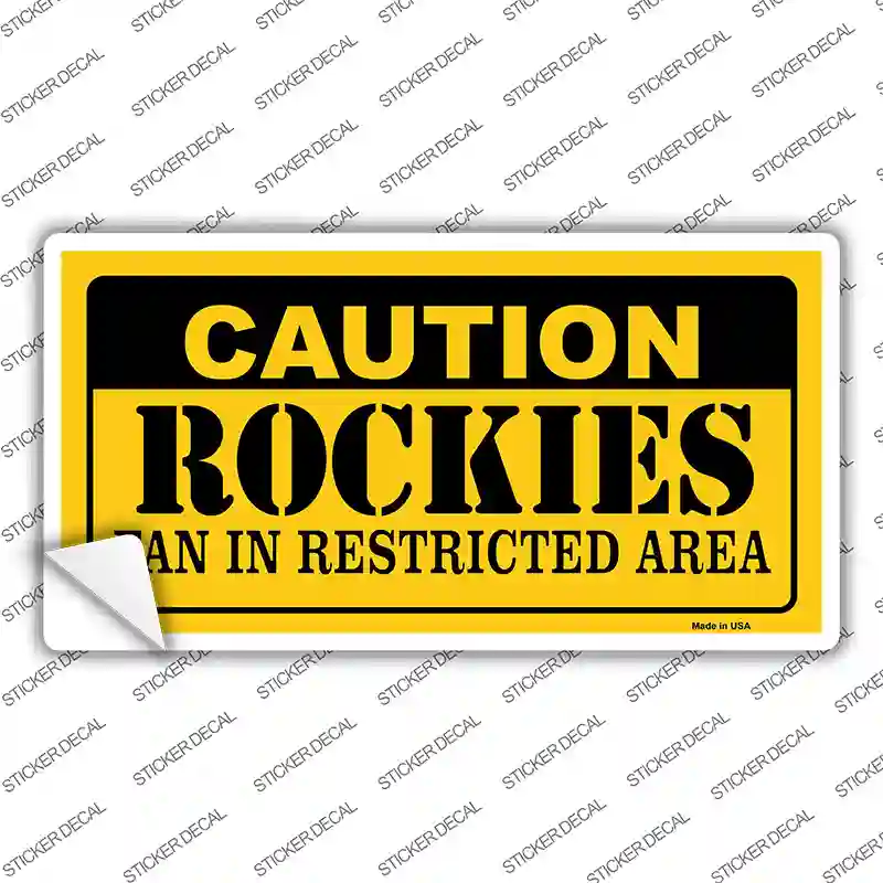 Caution Rockies Fan Novelty Sticker Decal