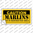 Caution Marlins Fan Novelty Sticker Decal