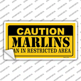 Caution Marlins Fan Novelty Sticker Decal